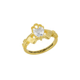 Sterling Silver Clear Claddagh Ring